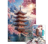 Rompecabezas de 1000 Piezas para Adolescentes Pagoda Junto al Lago Rompecabezas de ingenio con Corte de precisión Ideal para cumpleaños y Navidad (tamaño 38x26cm)