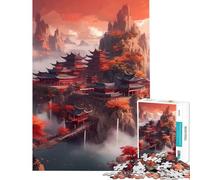 Rompecabezas de 1000 Piezas para Adolescentes Pagoda Paisaje japonés Ayuda a ejercitar el Cerebro Decoración para el hogar Juego práctico para Mayores de 14 años 38x26cm