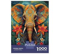 Rompecabezas De 1000 Piezas para Adolescentes Painted Elephant Animal Rompecabezas para Adultos Juego Práctico Difícil Regalos De Cumpleaños Y Únicos 38x26cm/1000pcs