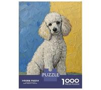 Rompecabezas De 1000 Piezas para Adolescentes Painting of A White Poodle Rompecabezas De Juguete para Decoración De Pared Desafío Difícil Regalo De Cumpleaños, Regalos, 70x50cm/1000pcs