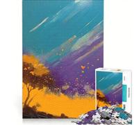 Rompecabezas de 1000 Piezas para Adolescentes: Paisaje Abstracto Soleado en la Cima de una Colina Juegos Divertidos y desafiantes Toda la Familia 50x75cm