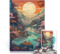 Rompecabezas de 1000 Piezas para Adolescentes Paisaje Asombroso en Japón Corte de precisión Adecuado para decoración de Escritorio. 38x26cm