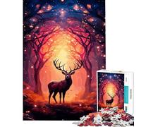 Rompecabezas de 1000 Piezas para Adolescentes Paisaje Ciervo Animal Rompecabezas para Adultos Juego de ingenio Divertido y humorístico difícil y desafiante (tamaño 50x75cm)