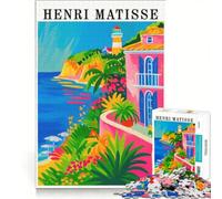 Rompecabezas de 1000 Piezas para Adolescentes Paisaje costero Pintado por Henri Matisse Juegos relajantes Actividades Divertidas para Hacer en casa Un Regalo Ideal para los Amantes de los Videojuegos