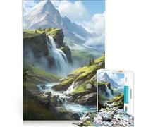 Rompecabezas de 1000 Piezas para Adolescentes Paisaje de Cascada Arte Juego Educativo difícil Regalo de cumpleaños Regalos de Viaje 38x26cm