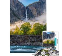 Rompecabezas de 1000 Piezas para Adolescentes Paisaje de Cascada de Yosemite Rompecabezas para Adultos Juegos relajantes Que mejoran la Memoria Difícil y desafiante (Tamaño 50x75cm)