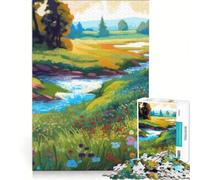 Rompecabezas de 1000 Piezas para Adolescentes Paisaje de ensueño en un Prado decoración de Pared Ideal para Pasar el Tiempo en casa Durante Las Vacaciones y para Fortalecer el Amor en Pareja 38x52cm