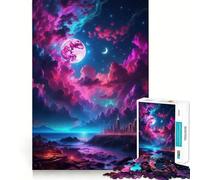 Rompecabezas de 1000 Piezas para Adolescentes Paisaje de fantasía Playera,Arte de Corte Suave,Juego Mental,Regalo para Relajarse,Tiempo de Juego,Navidad,Ocio,Arte (38x52cm)