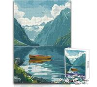 Rompecabezas de 1000 Piezas para Adolescentes, Paisaje de fiordo, desafío único, Regalo para Mujeres, Obra de Arte, tamaño 38x26cm