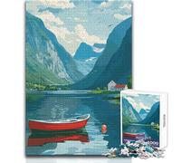 Rompecabezas de 1000 Piezas para Adolescentes, Paisaje de fiordo Noruego, Juguete, Juego Intelectual, Mejora la Memoria, Regalo de cumpleaños, tamaño 38x26cm