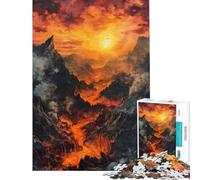 Rompecabezas de 1000 Piezas para Adolescentes Paisaje de Flujo de Lava Rompecabezas para Adultos Juego práctico Arte de Pared cumpleaños y Navidad (tamaño 38x26cm)