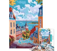 Rompecabezas de 1000 Piezas para Adolescentes Paisaje de la Ciudad de Quebec Actividades Divertidas para Hacer en casa Decoración Juego de ingenio Apto para Mayores de 14 años (50x75cm)