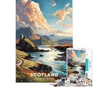Rompecabezas de 1000 Piezas para Adolescentes Paisaje de la Isla de Skye Juego práctico y adictivo para Cultivar la Paciencia Un Gran Regalo Un Reto difícil (Tamaño 38x26cm)