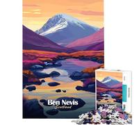 Rompecabezas de 1000 Piezas para Adolescentes Paisaje de la montaña Ben Nevis Juguete Educativo para Aprender y Mejorar la Memoria Regalo de cumpleaños (Tamaño 50x75cm)
