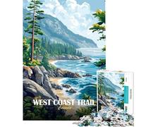 Rompecabezas de 1000 Piezas para Adolescentes Paisaje de la Ruta de la Costa Oeste de Canadá Juego de ingenio Juguete Intelectual Gran Regalo para Mujeres (tamaño 38x52cm)