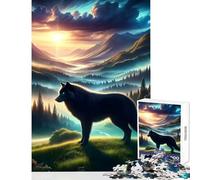 Rompecabezas de 1000 Piezas para Adolescentes Paisaje de Lobo Solitario decoración del hogar Juguetes Regalos de Amigo Secreto Juego Educativo Ayuda a ejercitar el Cerebro tamaño 38x26cm