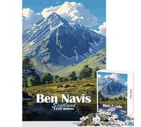 Rompecabezas de 1000 Piezas para Adolescentes Paisaje de montaña Ben Nevis decoración del hogar Juguetes Ideas de Regalo Juego de ingenio con póster a Juego y Hoja de Trivia tamaño 50x75cm