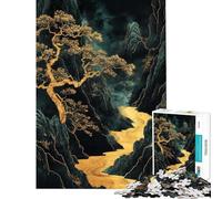 Rompecabezas de 1000 Piezas para Adolescentes Paisaje de montaña Dorada Rompecabezas para Adultos Juegos relajantes Que mejoran la Memoria Toda la Familia (Tamaño 38x26cm)