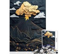 Rompecabezas de 1000 Piezas para Adolescentes Paisaje de montaña Dorado Juguete para decoración de Pared Regalo de Amigo Secreto Juego Imposible descompresión Intelectual tamaño 50x75cm