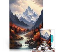 Rompecabezas de 1000 Piezas para Adolescentes Paisaje de montañas otoñales Regalos de Juegos desafiantes Regalo Divertido 75x50cm
