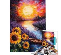 Rompecabezas de 1000 Piezas para Adolescentes Paisaje de río al Atardecer Rompecabezas para Adultos Alivia el estrés interacción Entre Padres e Hijos Regalo de cumpleaños 50x75cm