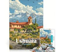 Rompecabezas de 1000 Piezas para Adolescentes Paisaje de Ushuaia Argentina Decoración de Pared para Juguetes Mejora la Memoria cumpleaños y Navidad 38x52cm