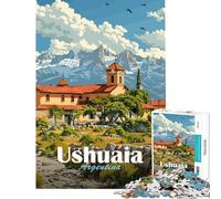 Rompecabezas de 1000 Piezas para Adolescentes Paisaje de Ushuaia Argentina Rompecabezas para Adultos Juguete Decorativo para Pared Arte Mural cumpleaños y Navidad (tamaño 38x26cm)
