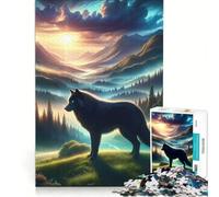 Rompecabezas de 1000 Piezas para Adolescentes Paisaje del Lobo Solitario Juegos relajantes Actividades Divertidas en casa un Gran Regalo para los Amantes de los Videojuegos 38x52cm