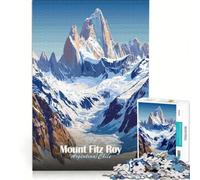 Rompecabezas de 1000 Piezas para Adolescentes Paisaje del Monte Fitz Roy, Juego Imposible, interacción Entre Padres e Hijos, cumpleaños 38x52cm