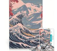 Rompecabezas de 1000 Piezas para Adolescentes, Paisaje del Monte Fuji, decoración de Pared de Juguete, para diversión Familiar, para Fortalecer el Amor Entre Parejas 50x75cm