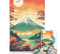 Rompecabezas de 1000 Piezas para Adolescentes Paisaje del Monte Fuji, Juego Imposible, interacción Entre Padres e Hijos, cumpleaños 50x75cm