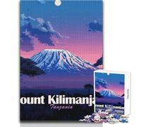 Rompecabezas de 1000 Piezas para Adolescentes, Paisaje del Monte Kilimanjaro, Tanzania, diversión Familiar y Noche de Juegos, decoración, Juguetes de Bricolaje, tamaño 38x26cm