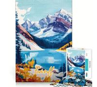 Rompecabezas de 1000 Piezas para Adolescentes Paisaje del Parque Nacional Banff,Arte de Corte Suave,Juego Mental,Regalo para Relajarse,Tiempo de Juego,Navidad,Arte de Ocio (38x52cm)