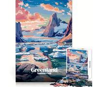 Rompecabezas de 1000 Piezas para Adolescentes Paisaje del Parque Nacional de Groenlandia,Juego de Ajuste, Entrenamiento de concentración,Diversión,Tiempo Tranquilo,Regalo de cumpleaños 38x26cm