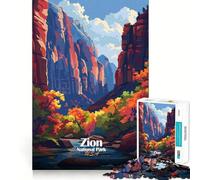 Rompecabezas de 1000 Piezas para Adolescentes Paisaje del Parque Nacional Zion, Arte de Corte preciso, Juego Divertido para concentrarse, Tiempo de Juego Relajante, Regalo de cumpleaños (38x52cm)