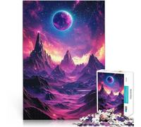 Rompecabezas de 1000 Piezas para Adolescentes Paisaje del Planeta Púrpura Juego de Preguntas con Piezas de Formas aleatorias Que se entrelazan Completamente 26x38cm