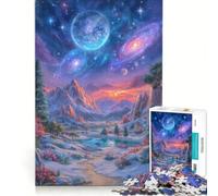 Rompecabezas de 1000 Piezas para Adolescentes: Paisaje fantástico con cuerpos celestes, Juego Educativo, dificultad Alta, Regalo de cumpleaños, Regalos de Viaje 38x26cm