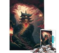 Rompecabezas de 1000 Piezas para Adolescentes Paisaje japonés Antiguo Juguetes educativos para Aprender y Relajarse Regalo de cumpleaños (Tamaño 38x26cm)