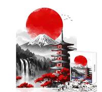 Rompecabezas de 1000 Piezas para Adolescentes Paisaje japonés con Pagoda y montaña decoración del hogar Juguetes Regalos de Amigo Secreto Juego de ingenio colección de Artistas Bellas Artes 38x26cm