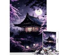 Rompecabezas de 1000 Piezas para Adolescentes Paisaje japonés Luna Juego Familiar Mejora la Memoria Juguetes de decoración para el hogar Fortalece el Amor Entre Parejas (75x50cm)