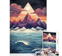 Rompecabezas de 1000 Piezas para Adolescentes Paisaje Marino carmesí Juegos Familiares Carrera de Velocidad Manual Juguetes antiestrés Cada Pieza es única (38x52cm)