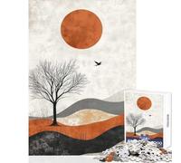 Rompecabezas de 1000 Piezas para Adolescentes Paisaje Minimalista con pájaros Divertidos Juegos de Corte de precisión Juguetes de decoración para el hogar Fortalece el Amor Entre Parejas (50x75cm)