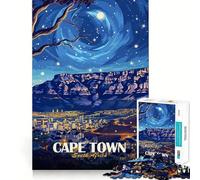Rompecabezas de 1000 Piezas para Adolescentes,Paisaje Nocturno de Ciudad del Cabo,Sudáfrica,Juego de Bordes limpios,Juguete de Desarrollo cognitivo,Juego de Entretenimiento,Regalo de decoración