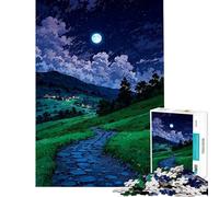 Rompecabezas de 1000 Piezas para Adolescentes Paisaje Nocturno de un Pueblo Rompecabezas para Adultos Juegos relajantes Divertidos y con Humor Toda la Familia (tamaño 38x26cm)