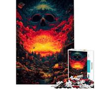 Rompecabezas de 1000 Piezas para Adolescentes Paisaje Urbano apocalíptico con Calavera y Nube Rompecabezas para Adultos y Juegos Familiares Una Obra de Arte Que supone un Reto completarla (38x26cm)