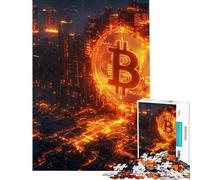 Rompecabezas de 1000 Piezas para Adolescentes Paisaje Urbano con temática de Bitcoin Juguete Decorativo para Pared Que Mejora la Memoria Regalos para Amigos y Familiares (tamaño 50x75cm)