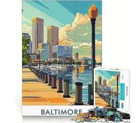 Rompecabezas de 1000 Piezas para Adolescentes,Paisaje Urbano de Baltimore,Arte de Bordes precisos,resolución de Problemas,Juego Divertido y Acogedor,decoración navideña (38x26cm)