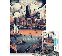 Rompecabezas de 1000 Piezas para Adolescentes Paisaje Urbano de Baltimore,diseño de Corte preciso,Rompecabezas de lógica,Juego para Pasar el rato, Relajante (50x75cm)