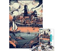 Rompecabezas de 1000 Piezas para Adolescentes Paisaje Urbano de Baltimore Juego para Adultos y Familia desafío difícil de completar (tamaño 50x75cm)