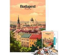 Rompecabezas de 1000 piezas para adolescentes paisaje urbano de Budapest juegos divertidos juguetes adictivos para cultivar la paciencia regalos para hombres y mujeres divertidos y con humor (50x75cm)